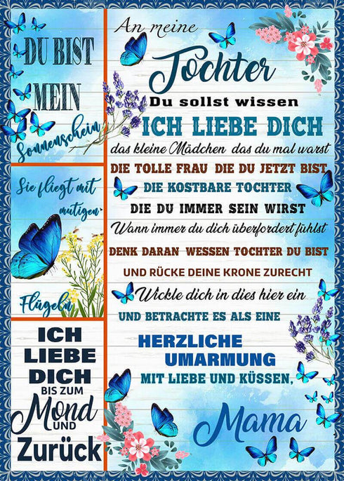 Divesart - Decke von Mutter zu Tochter - "Sanfte Flügel eines Schmetterlings"