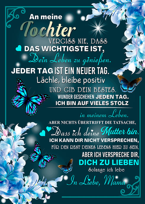 Divesart - Decke von Mutter zu Tochter - "Schneebedeckte Blumen"
