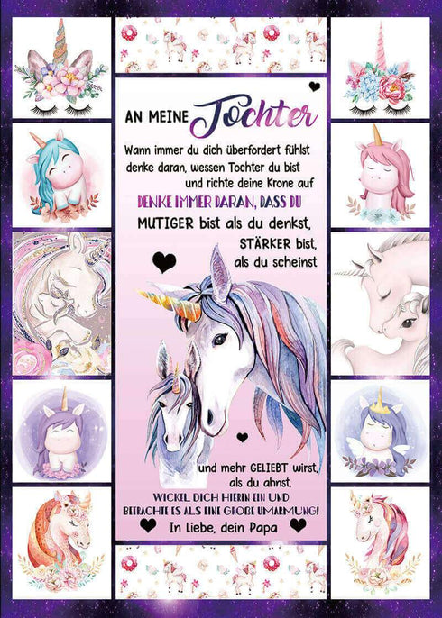 Divesart - Decke vom Vater an die Tochter - "Fabelhafte Welt"