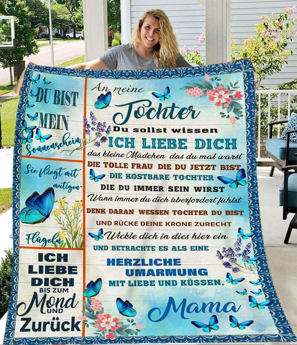 Divesart - Decke von Mutter zu Tochter - "Sanfte Flügel eines Schmetterlings"