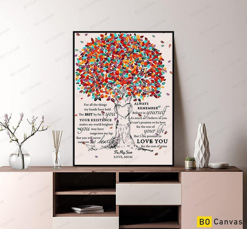 To My Son - From Mom - Framed Canvas Gift MS001 - DivesArt LLC