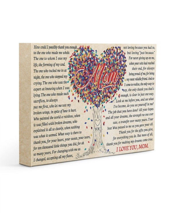 How Could I Possible Thank You Enough Gift For Mom Canvas Print, Matte Canvas