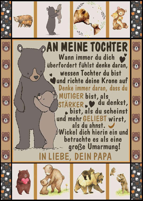 Divesart - Decke vom Vater an die Tochter - "Es ist ein großes Glück, dass ich dich habe"