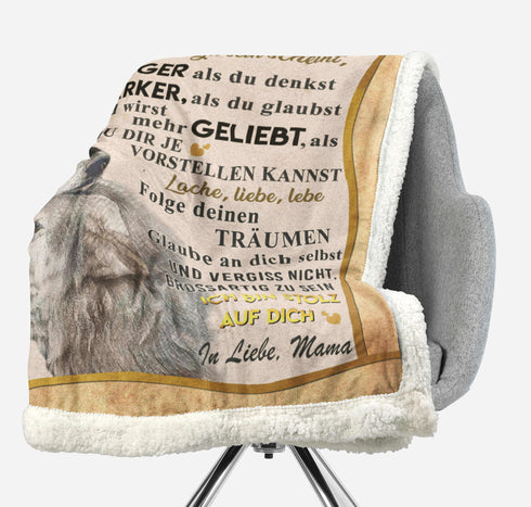 Divesart - Decke von Mutter zu Tochter - "Wolfs Liebkosung"