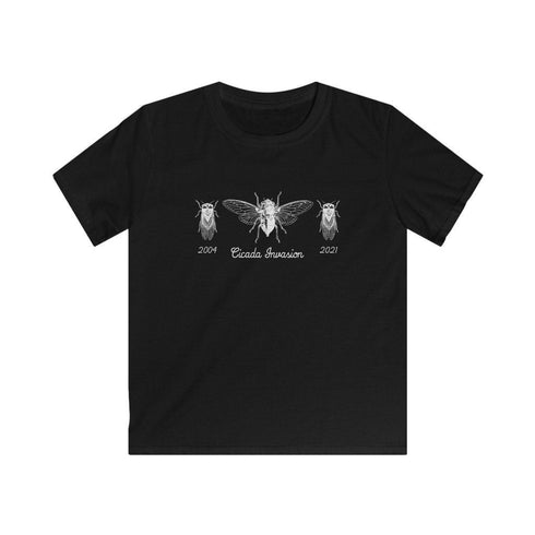 Cicadas Invasion Brood X 2021 Line Drawing Eastern USA Bug Insect Lover Kids Unisex Softstyle Tee