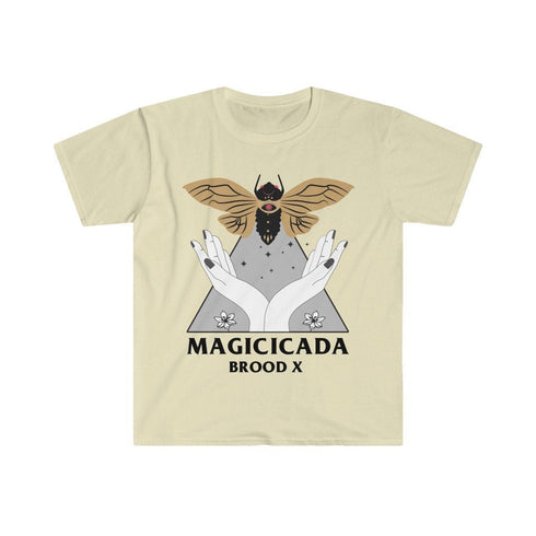 Magicicada Cicada Brood X 2021 Mystical Lunar Astrology Aesthetic Entomology Bug Lover Insect Great Eastern Brood Unisex Softstyle T-Shirt