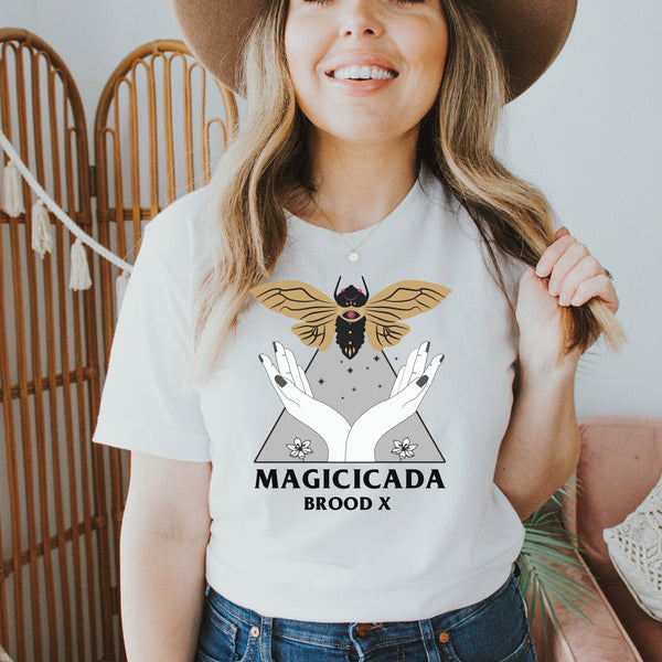 Magicicada Cicada Brood X 2021 Mystical Lunar Astrology Aesthetic Entomology Bug Lover Insect Great Eastern Brood Unisex Softstyle T-Shirt