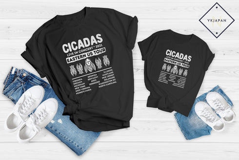Cicadas Live In Concert Brood X 2021 Eastern Tour Concert USA Entomologist Bug Insect Lover Cicada Entomology Gift 17-year Unisex T-Shirt