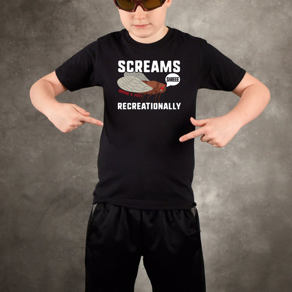 Cicadas Brood X 2021 Screams Recreationally Funny Entomologist Humor Bug Lover Insect Cicada SKREE Soft-Style Kid Tee