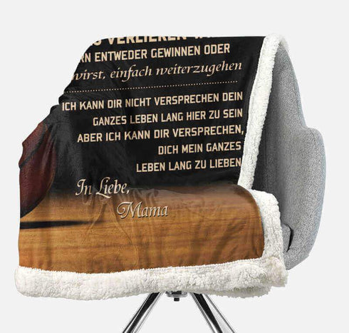 Divesart - Decke von Mutter zu Sohn - "Um zu gewinnen- musst du spielen"