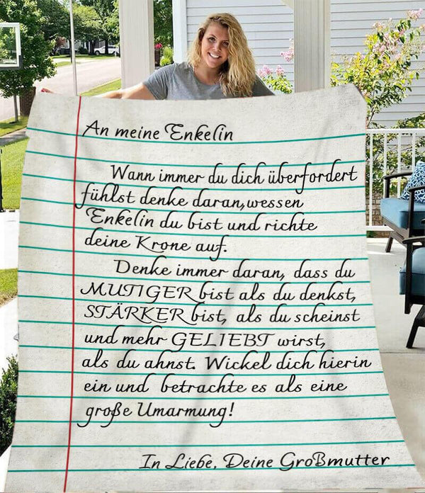 Divesart - Decke von Großmutter zu Enkelin - "Freundliche Worte an meine Tochter"