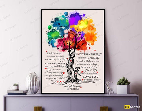 To My Daughter - From Mom - Framed Canvas Gift MD001 - DivesArt LLC