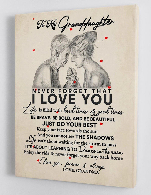 To My Granddaughter - From Grandma - Framed Canvas Gift GMD038 - DivesArt LLC
