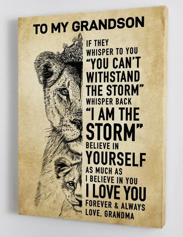 To My Grandson - From Grandma - Framed Canvas Gift GMS019 - DivesArt LLC