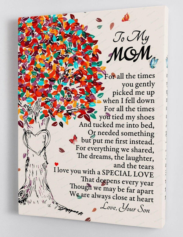 To My Mom - From Son - Long Distance Framed Canvas Gift SM001 - DivesArt LLC