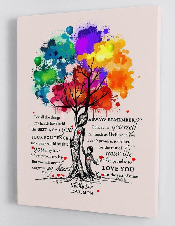 To My Son - From Mom - Framed Canvas Gift MS003 - DivesArt LLC