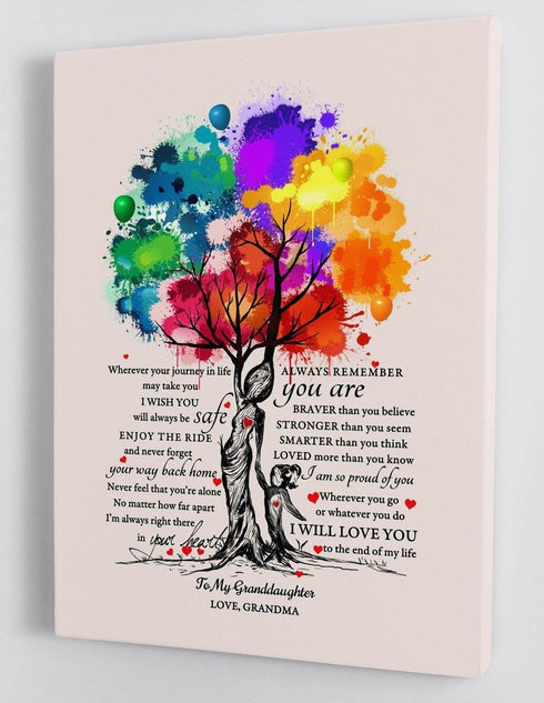 To My Granddaughter - From Grandma - Hard Time Framed Canvas Gift GMD002 - DivesArt LLC