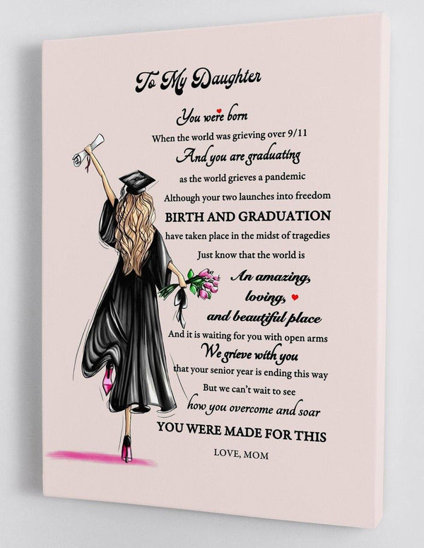 To My Daughter Senior 2021 - From Mom - Graduation Framed Canvas Gift MD011 - DivesArt LLC