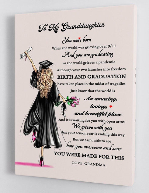 To My Granddaughter Senior 2021 - From Grandma - Graduation Framed Canvas Gift GMD011 - DivesArt LLC