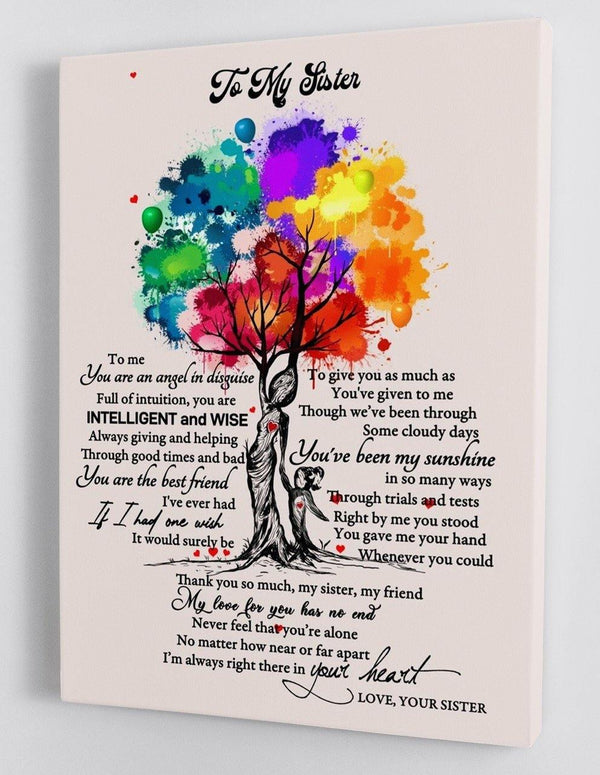 To My Sister - Love From Your Sister - Framed Canvas Gift SS003 - DivesArt LLC