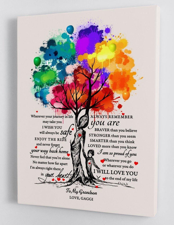 To My Grandson - From Gaggi - Hard Time Framed Canvas Gift GMS010 - DivesArt LLC