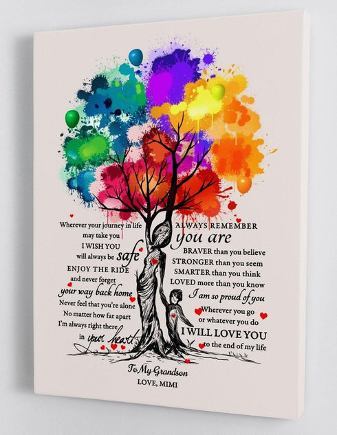 To My Grandson - From Mimi - Hard Time Framed Canvas Gift GMS012 - DivesArt LLC