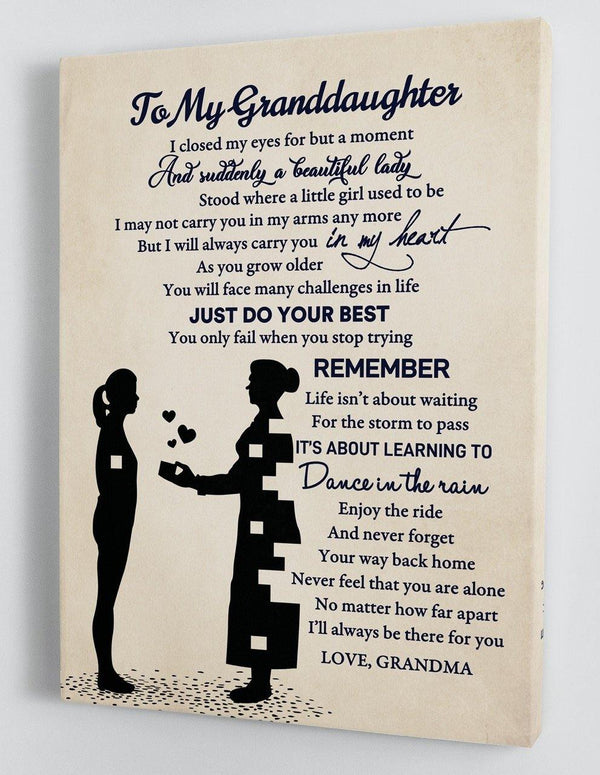 To My Granddaughter - From Grandma - Framed Canvas Gift GMD047 - DivesArt LLC
