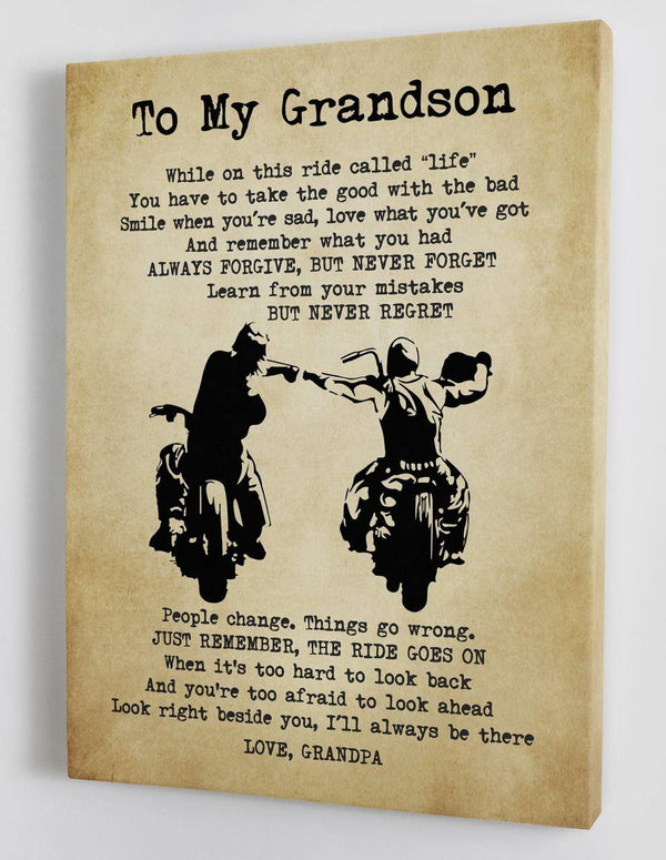 To My Grandson - From Grandpa - Canvas Gift GPS005 - DivesArt LLC