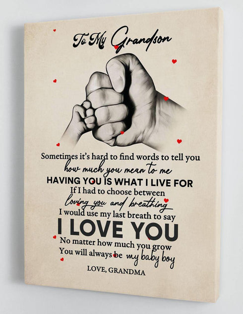 To My Grandson - From Grandma - Framed Canvas Gift GMS054 - DivesArt LLC