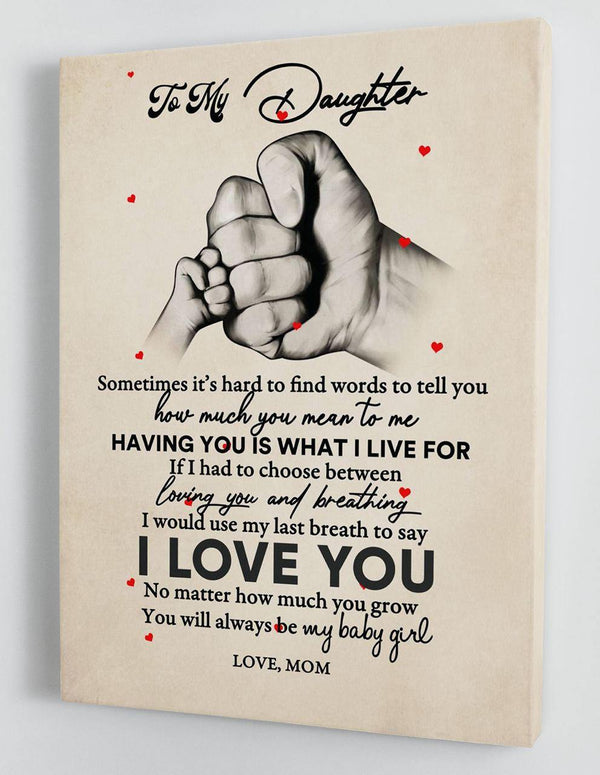 To My Daughter - From Mom - Framed Canvas Gift MD058 - DivesArt LLC