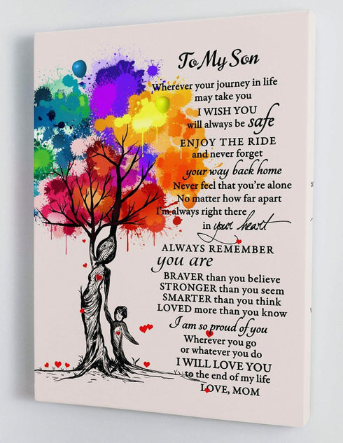 To My Son - From Mom - Framed Canvas Gift MS040 - DivesArt LLC