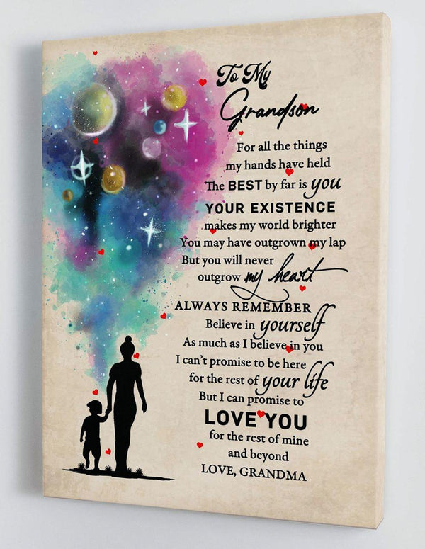 To My Grandson - From Grandma - Framed Canvas Gift GMS043 - DivesArt LLC