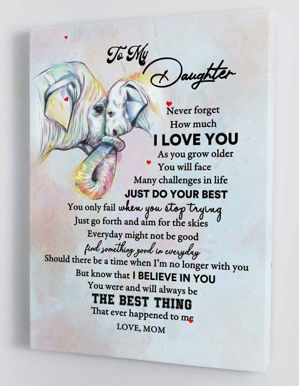 To My Daughter - From Mom - Framed Canvas Gift MD046 - DivesArt LLC
