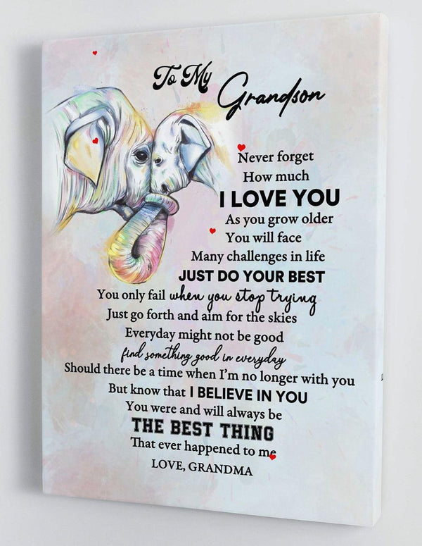 To My Grandson - From Grandma - Framed Canvas Gift GMS040 - DivesArt LLC
