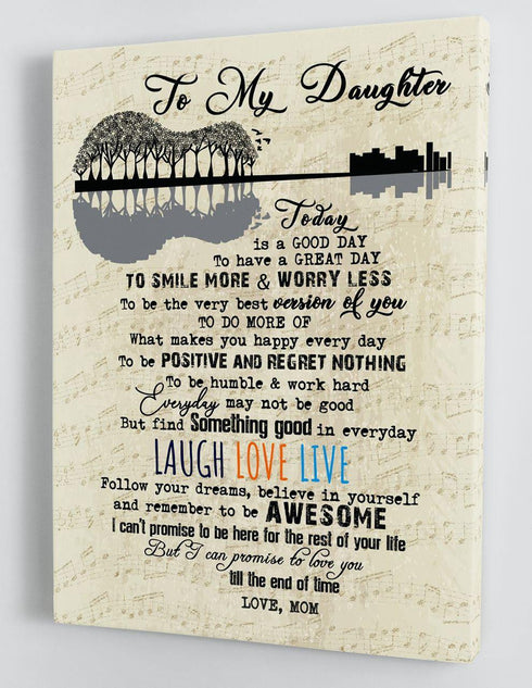 To My Daughter - From Mom - Framed Canvas Gift MD065 - DivesArt LLC