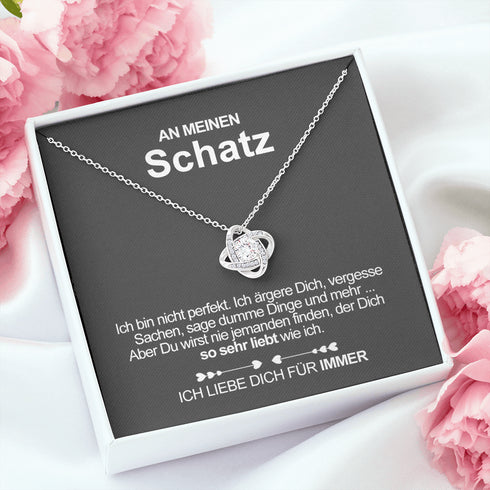 Divesart - Weißgold Halskette - An meinen Schatz - Für Immer